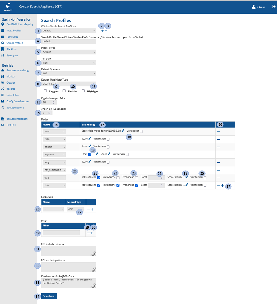 Search-Profiles-Konfiguration